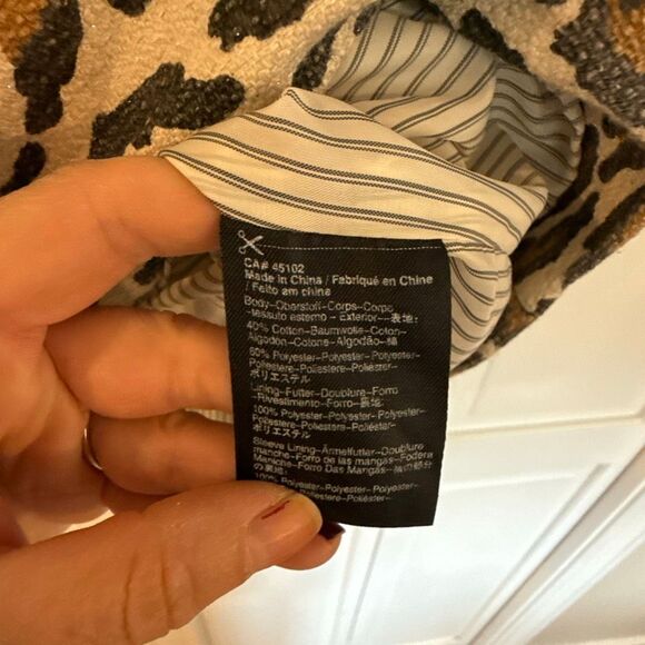 Maison Scotch leopard print car coat size 2/M - Picture 7 of 11